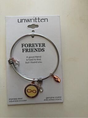 Unwritten Silver and Rose Gold Infinity Charm Friend Bracelet